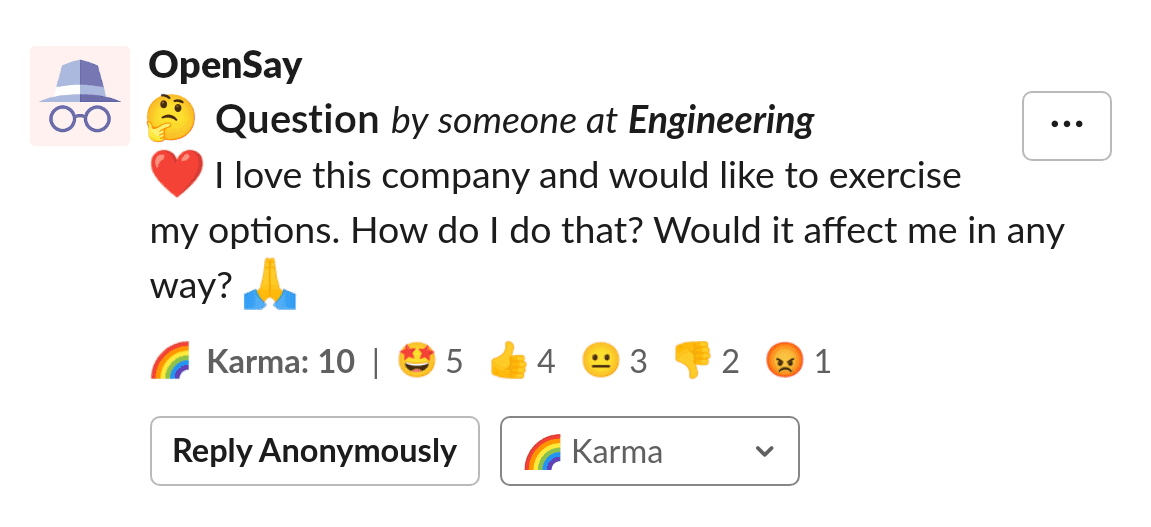 Anonymous Feedback in Slack with Messages