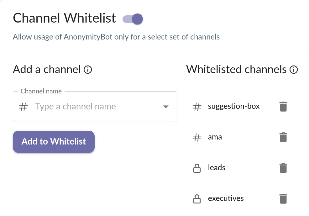 Anonymous Feedback in Specific Slack Channels